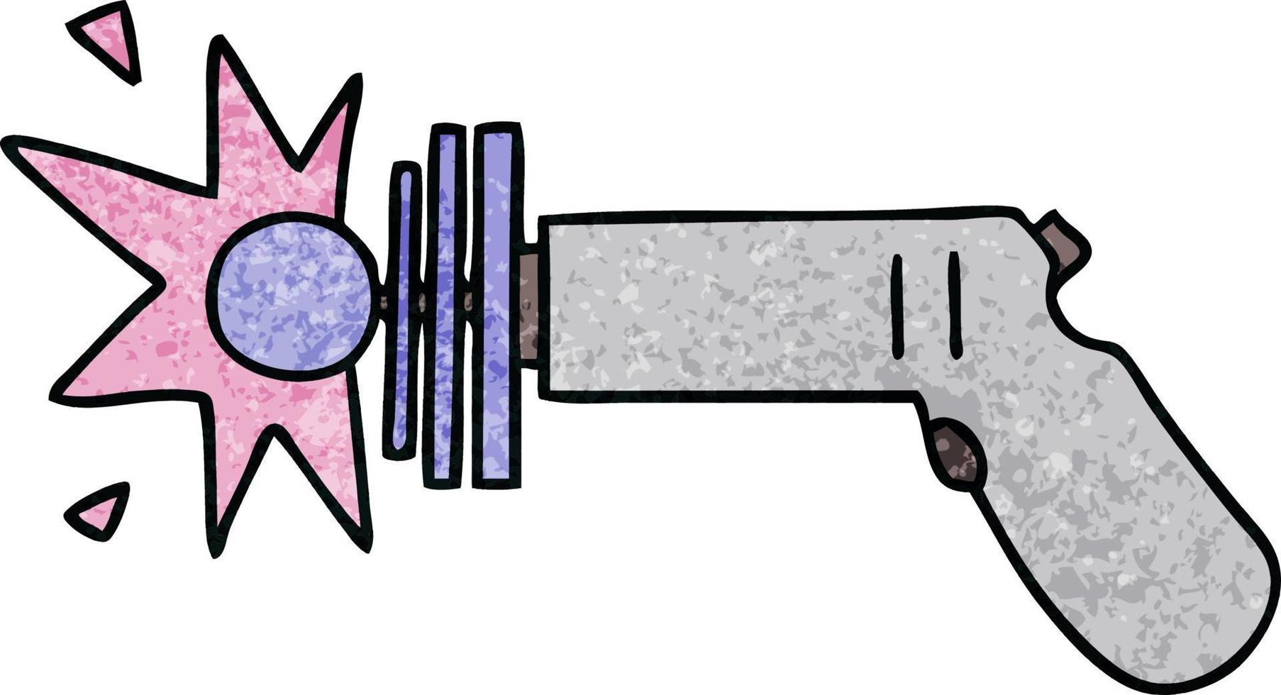 arma de raios de desenho animado desenhada à mão peculiar vetor