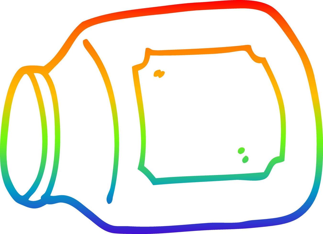 jarra de vidro de desenho de linha de gradiente de arco-íris na lateral vetor