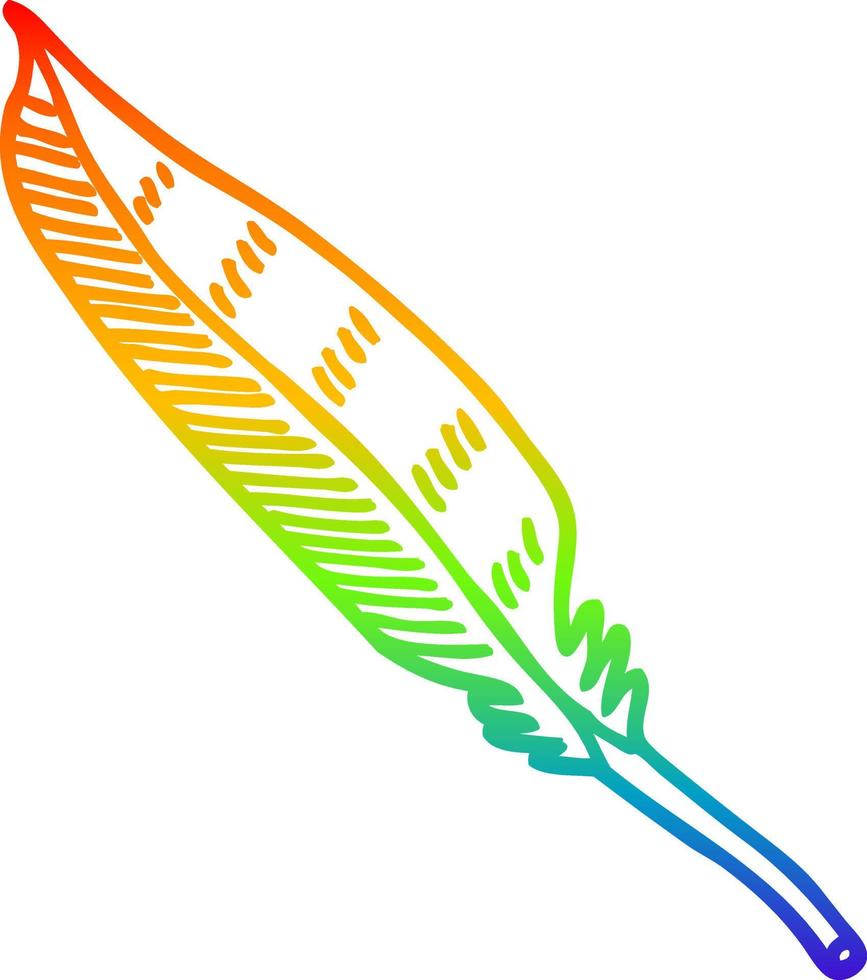 pena de desenho de desenho de linha de gradiente de arco-íris vetor
