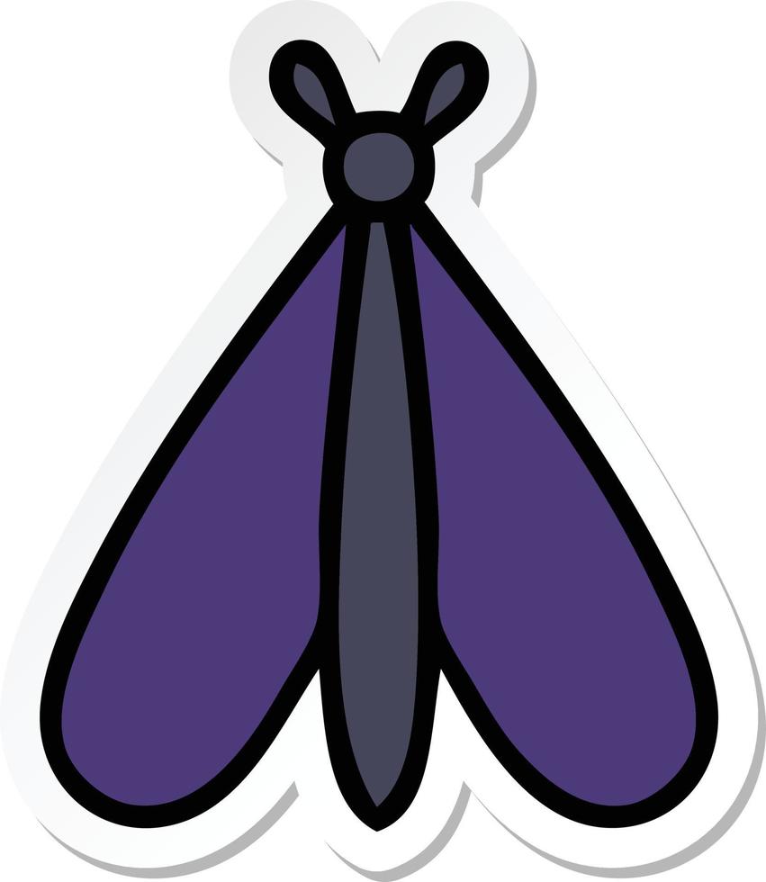 adesivo de um bug de mariposa de desenho animado bonito vetor