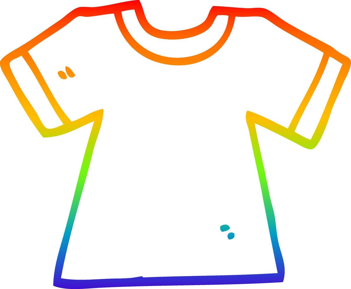 camiseta de desenho de linha de gradiente de arco-íris vetor