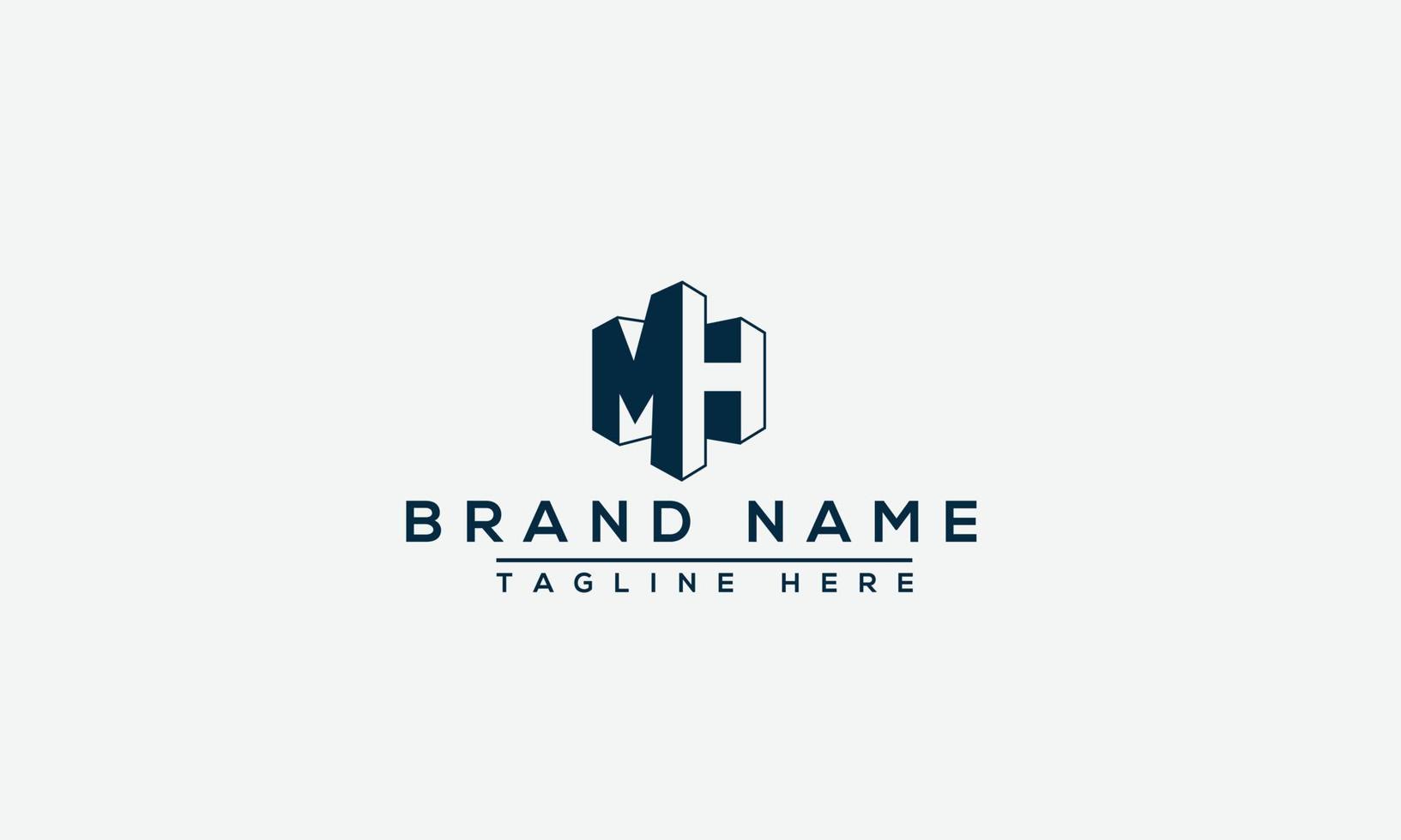 elemento de branding gráfico de vetor de modelo de design de logotipo mh.