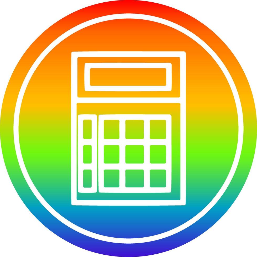 calculadora matemática circular no espectro do arco-íris vetor