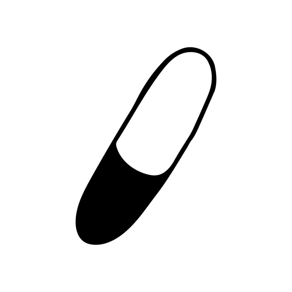doodle desenhado à mão da cápsula. , escandinavo, nórdico, minimalismo ícone monocromático adesivo medicina saúde vetor