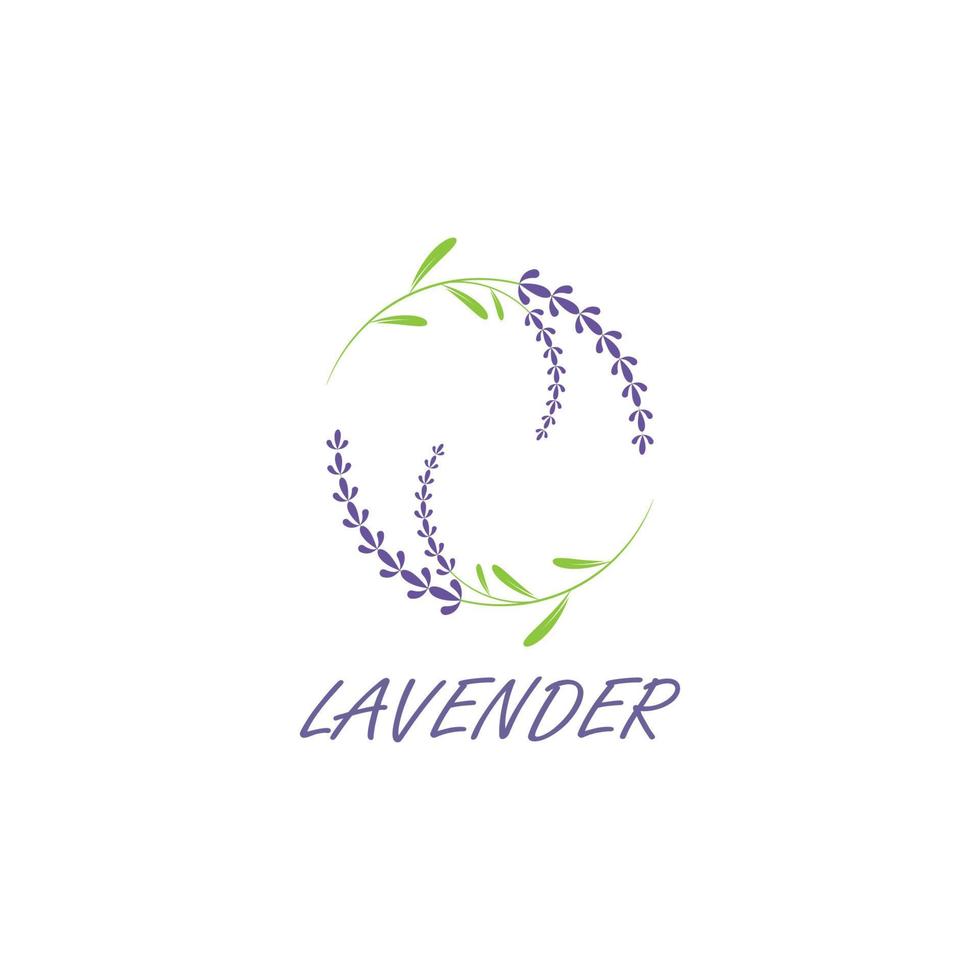 vetor de logotipo de flor de lavanda fresca