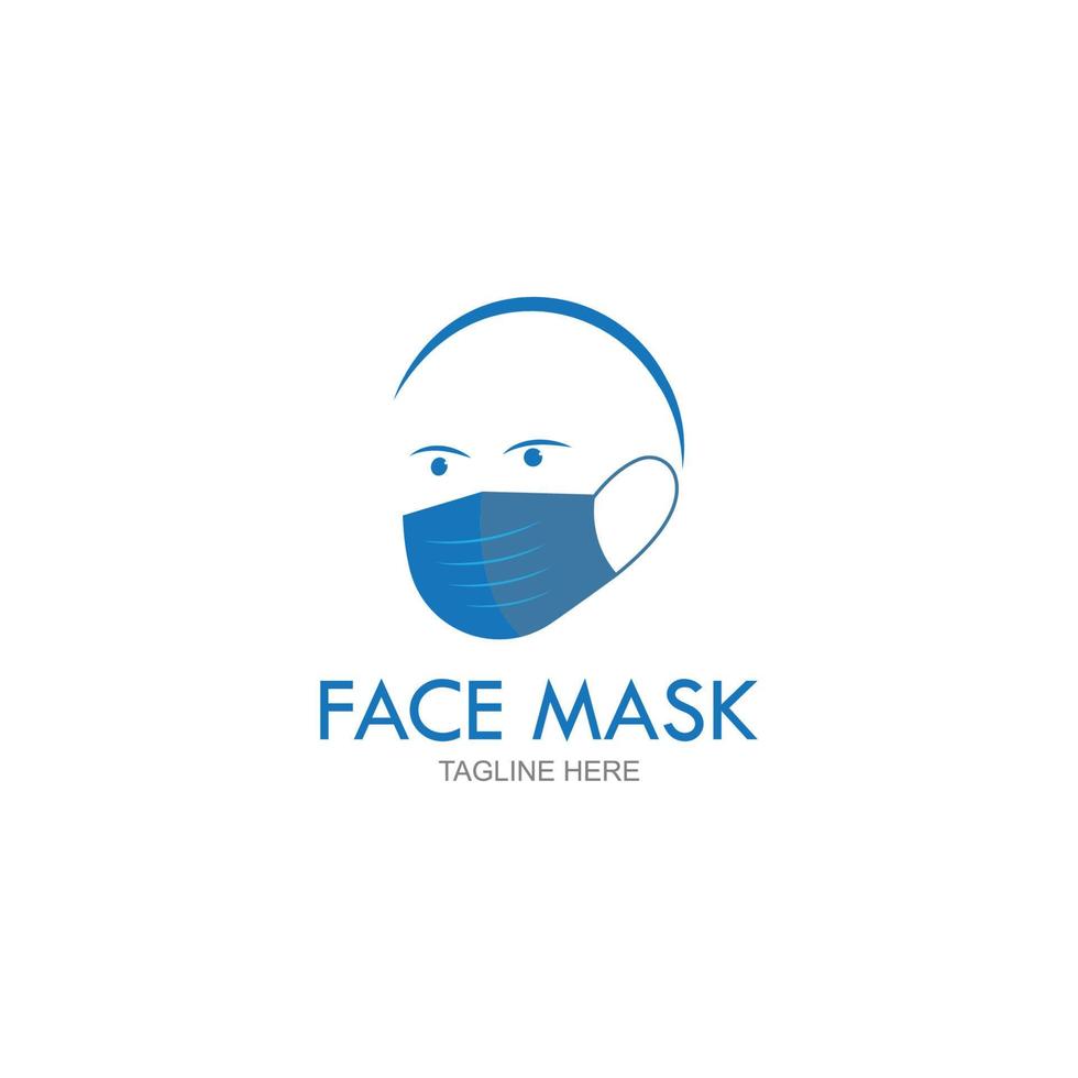 vetor de design de logotipo de máscara facial