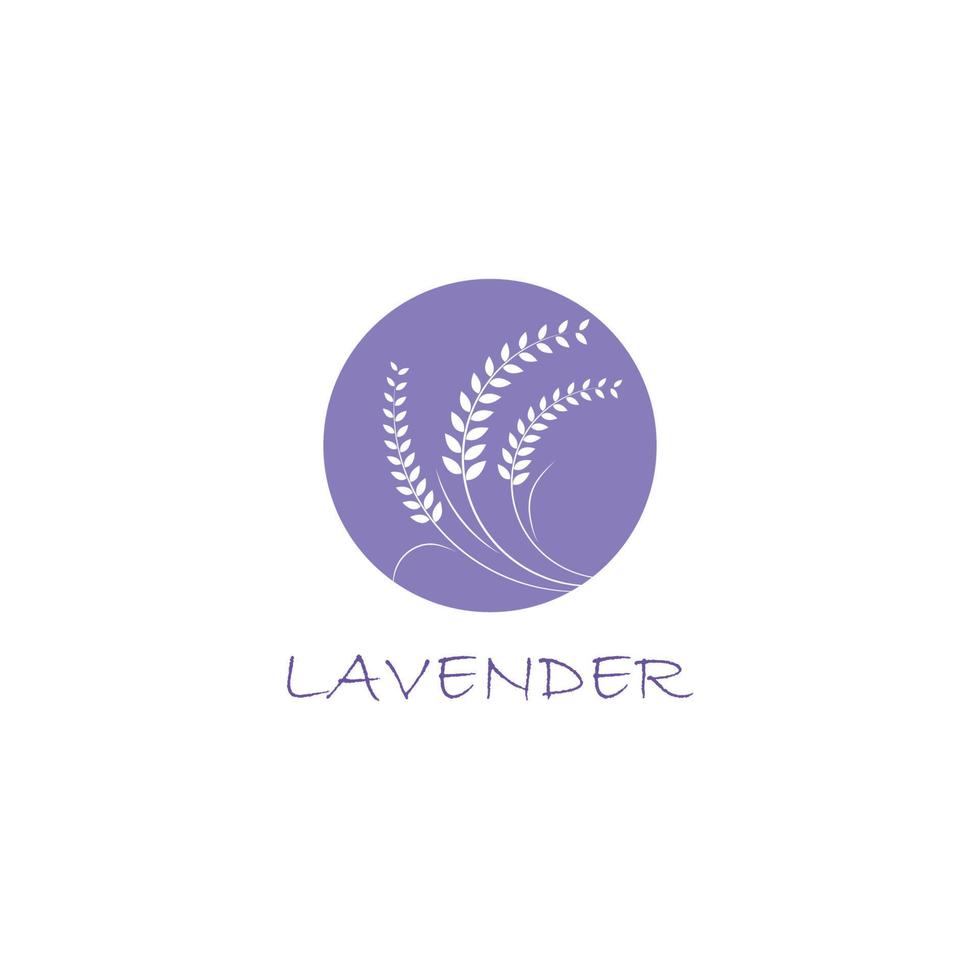 vetor de logotipo de flor de lavanda fresca