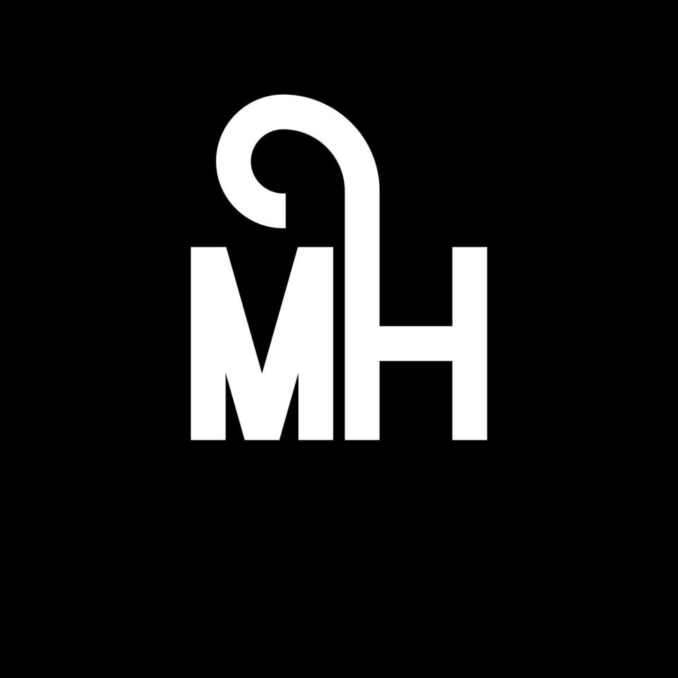 design de logotipo de letra mh. letras iniciais mh ícone do logotipo. modelo de design de logotipo mínimo de letra abstrata mh. vetor de design de letra mh com cores pretas. logotipo mh