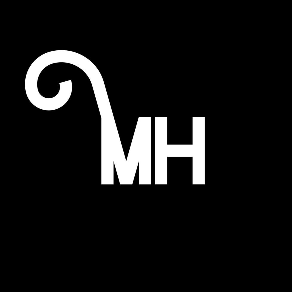 design de logotipo de letra mh. letras iniciais mh ícone do logotipo. modelo de design de logotipo mínimo de letra abstrata mh. vetor de design de letra mh com cores pretas. logotipo mh