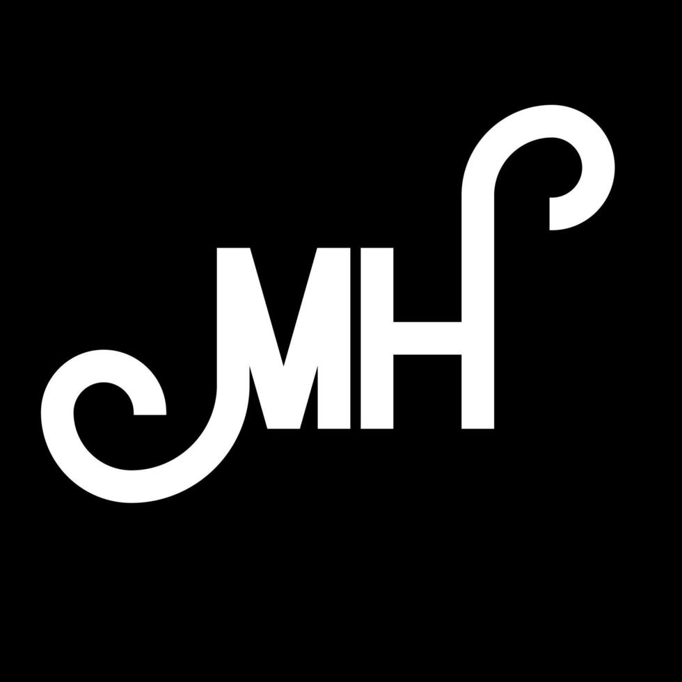 design de logotipo de letra mh. letras iniciais mh ícone do logotipo. modelo de design de logotipo mínimo de letra abstrata mh. vetor de design de letra mh com cores pretas. logotipo mh