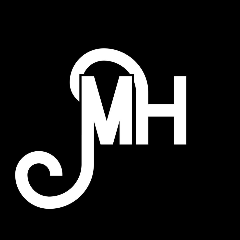 design de logotipo de letra mh. letras iniciais mh ícone do logotipo. modelo de design de logotipo mínimo de letra abstrata mh. vetor de design de letra mh com cores pretas. logotipo mh