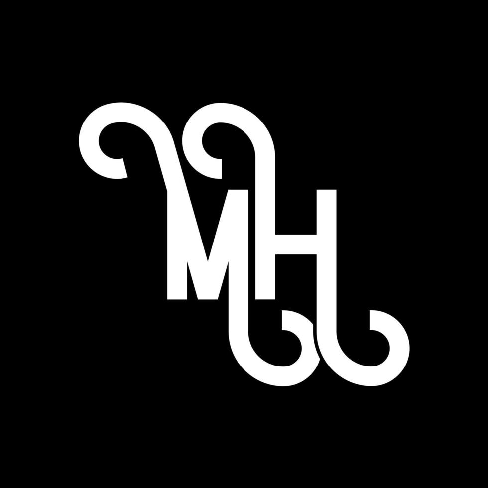 design de logotipo de letra mh. letras iniciais mh ícone do logotipo. modelo de design de logotipo mínimo de letra abstrata mh. vetor de design de letra mh com cores pretas. logotipo mh