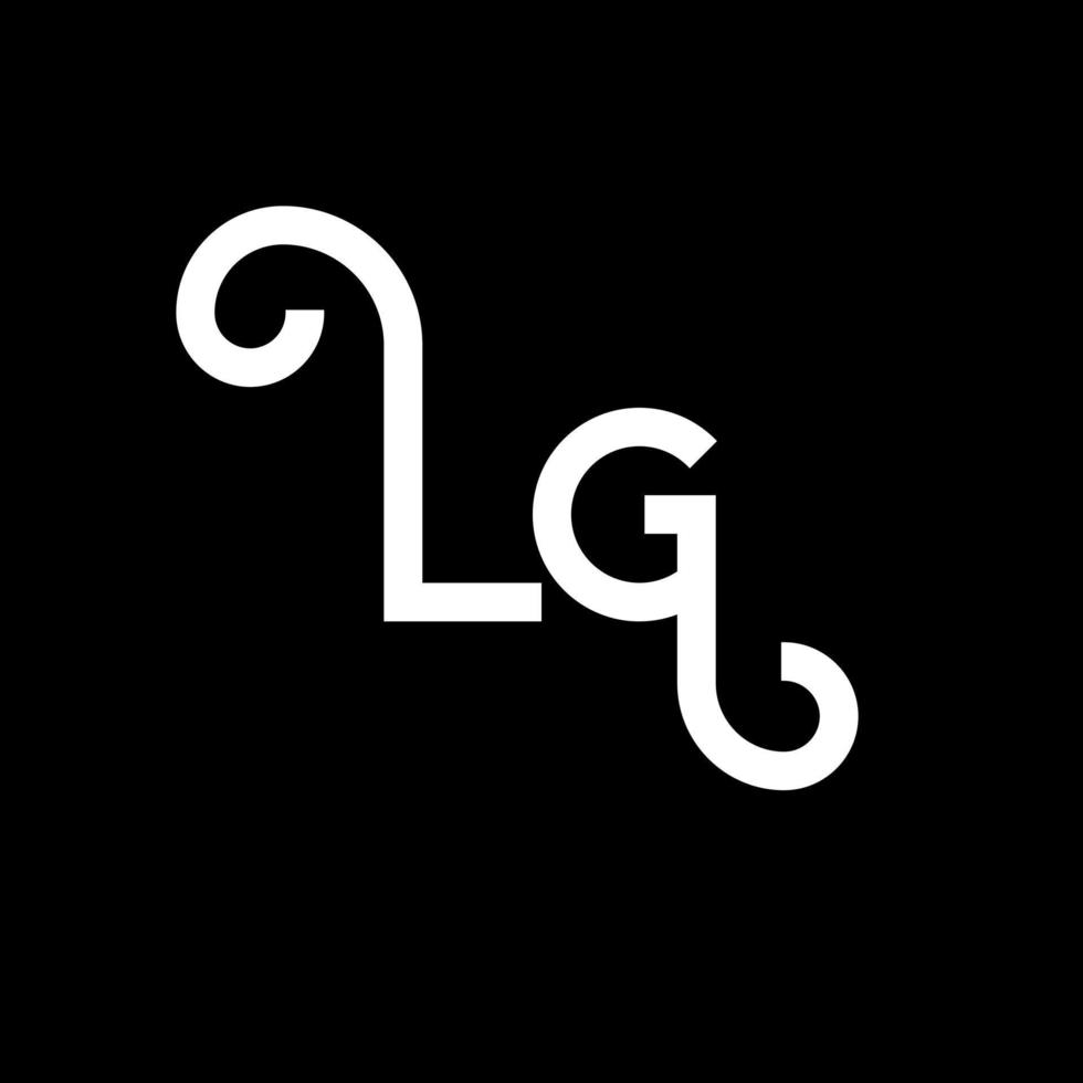 design de logotipo de letra lg. letras iniciais lg ícone do logotipo. modelo de design de logotipo mínimo de letra abstrata lg. vetor de design de letra lg com cores pretas. logotipo da LG