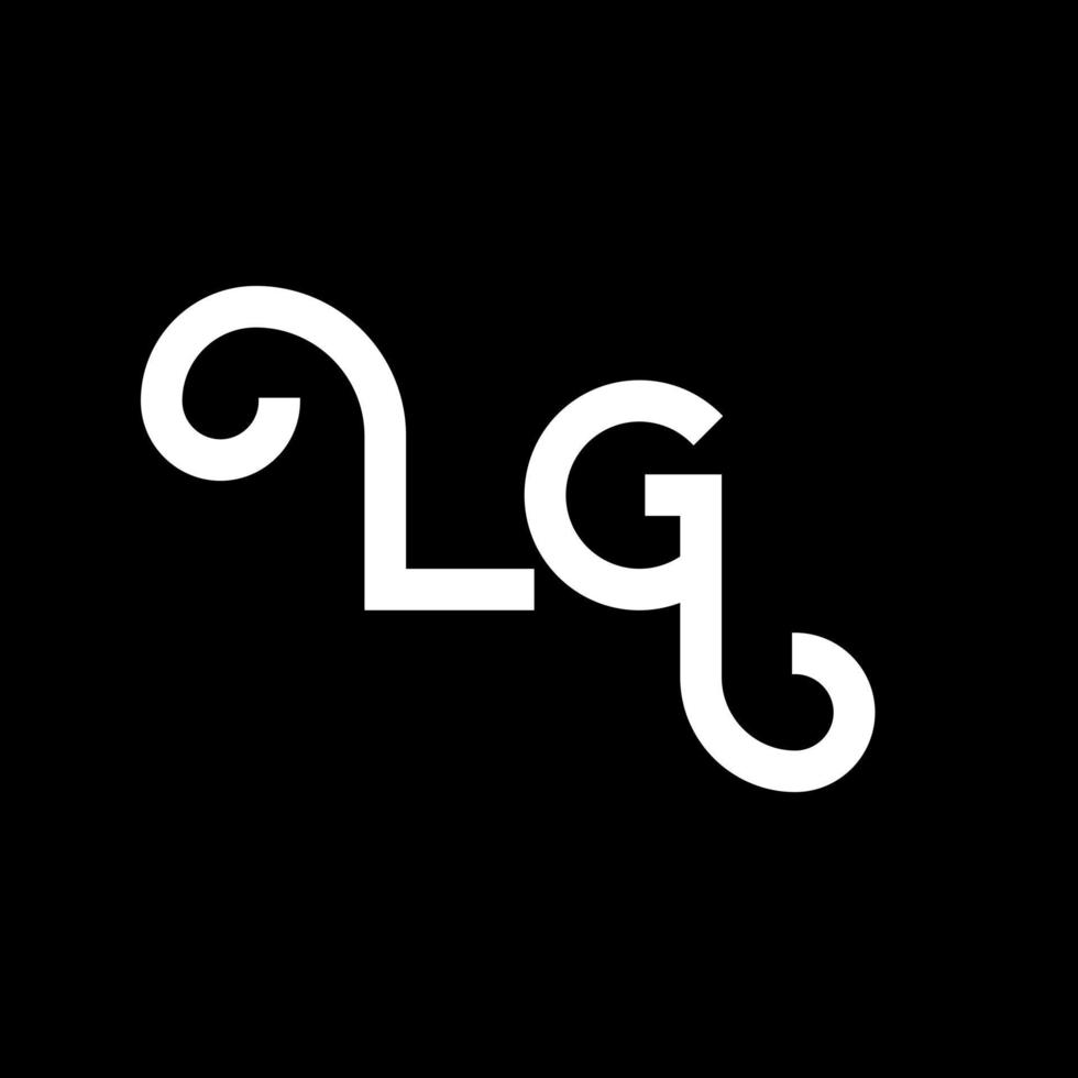 design de logotipo de letra lg. letras iniciais lg ícone do logotipo. modelo de design de logotipo mínimo de letra abstrata lg. vetor de design de letra lg com cores pretas. logotipo da LG