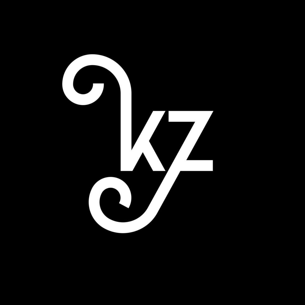 design de logotipo de letra kz. ícone do logotipo de letras iniciais kz. modelo de design de logotipo mínimo de letra abstrata kz. vetor de design de letra kz com cores pretas. logotipo kz