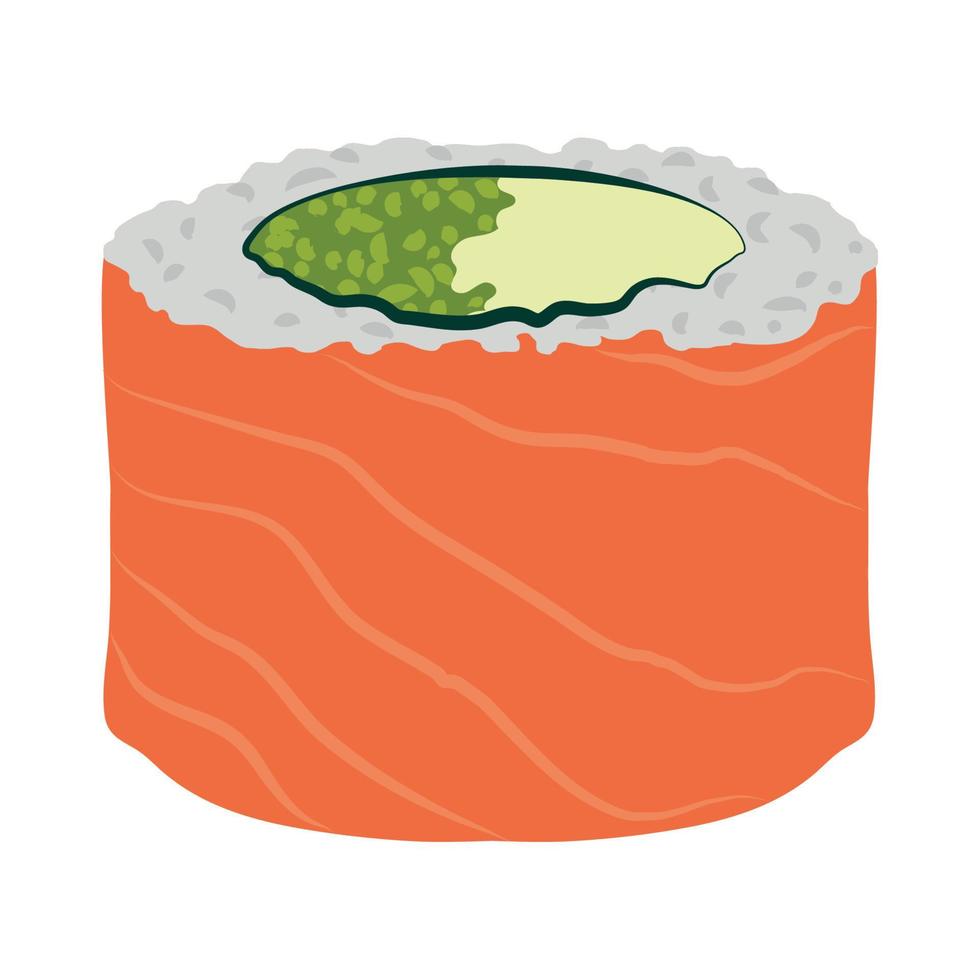 rolo de sushi japonês vetor