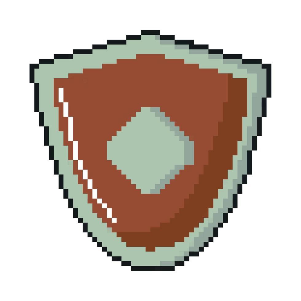 ícone de pixel de escudo vetor