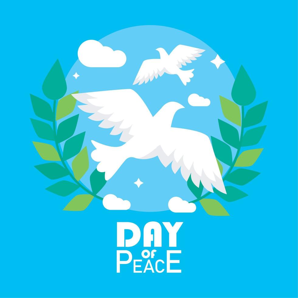 letras de dia da paz com coroa vetor