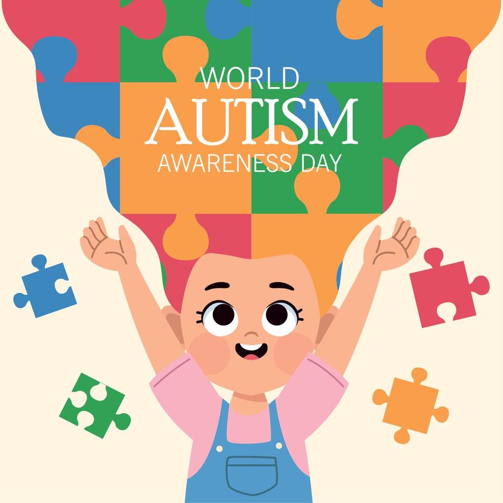 cartaz do dia mundial do autismo vetor