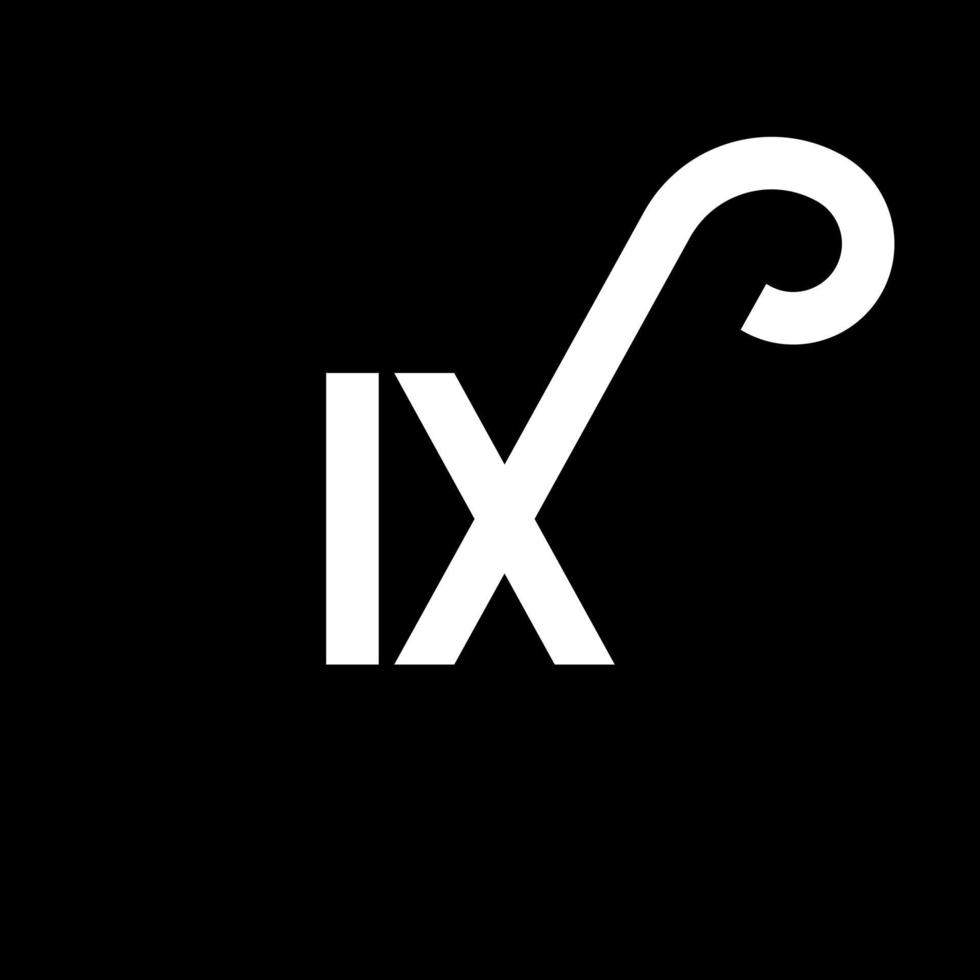 ix design de logotipo de letra em fundo preto. ix conceito de logotipo de letra de iniciais criativas. ix design de letras. ix design de letra branca sobre fundo preto. ix, ix logotipo vetor