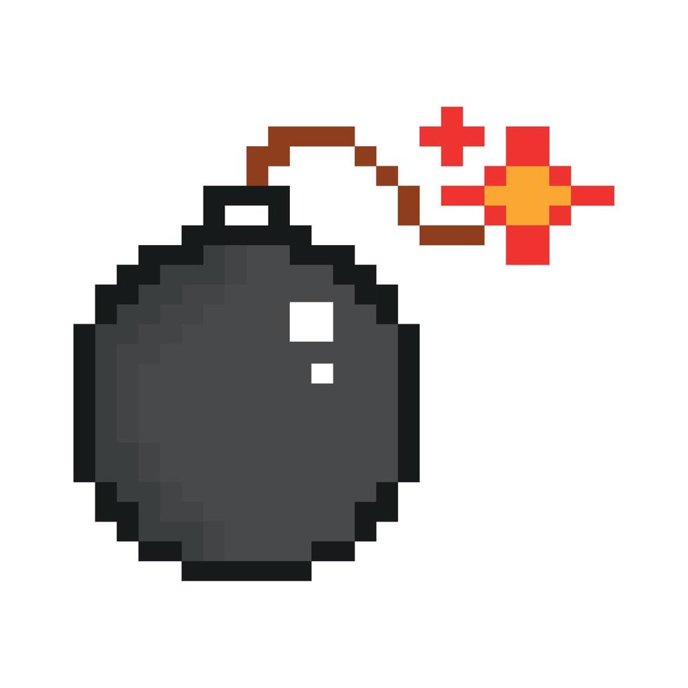 pixel de explosão de bomba vetor