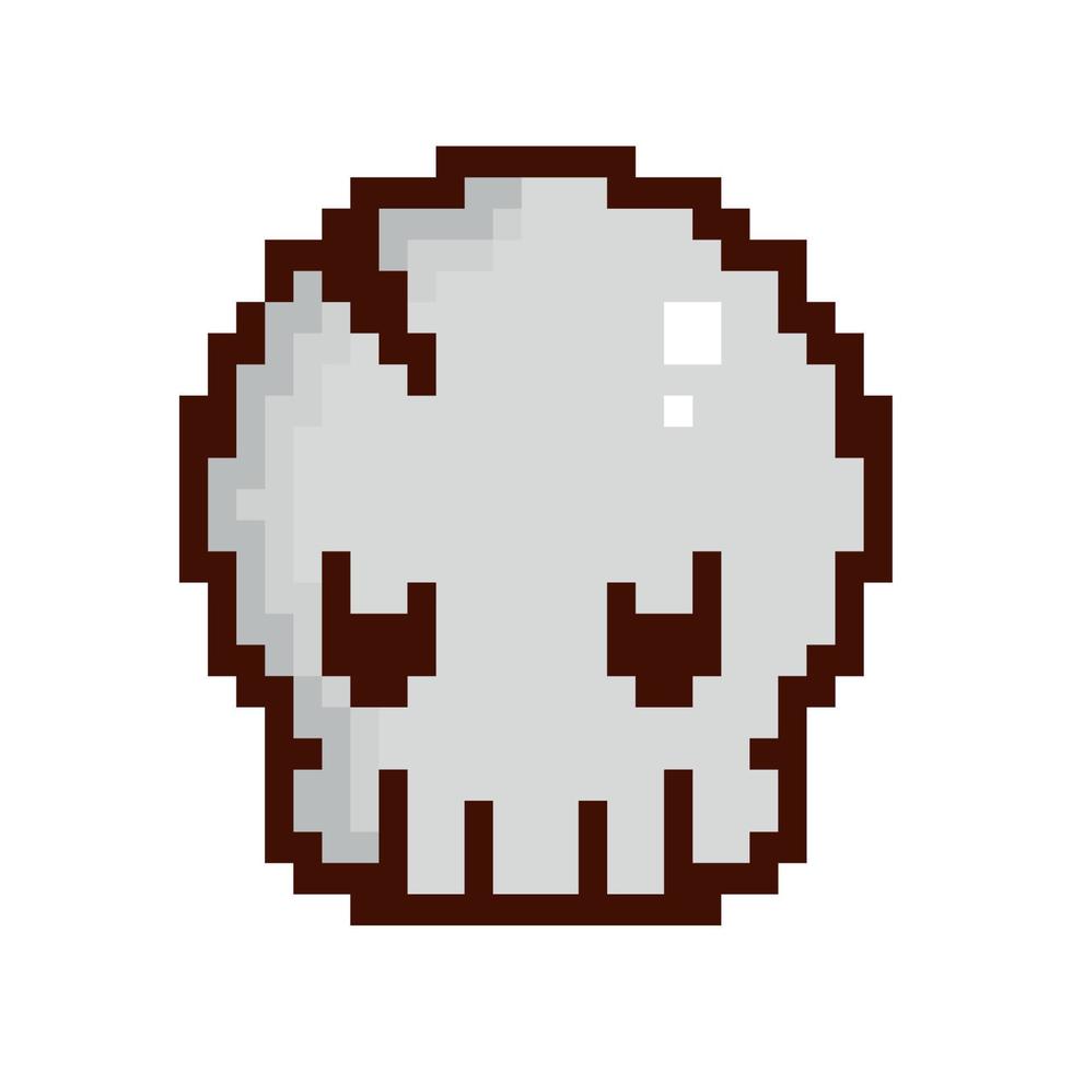 ícone de pixel de caveira vetor