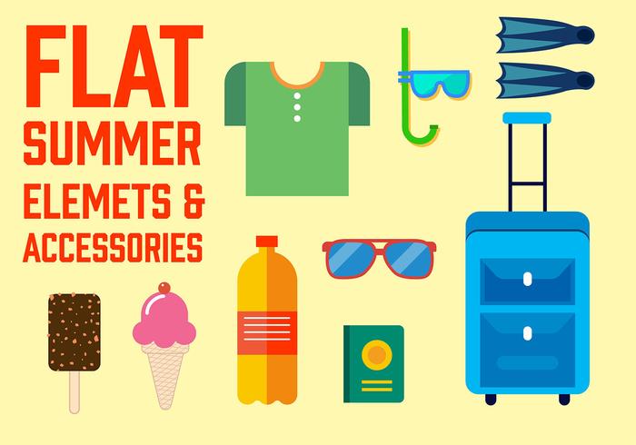 Elementos vetoriais gratuitos Flat Summer vetor