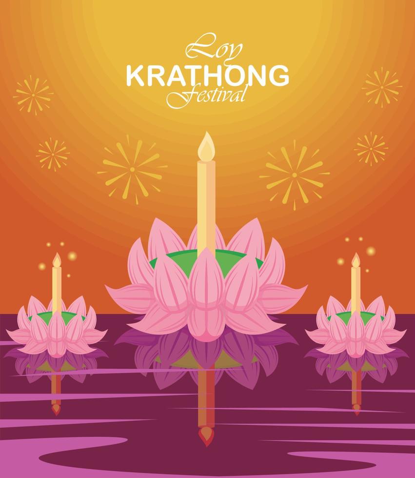 letras loy krathong vetor