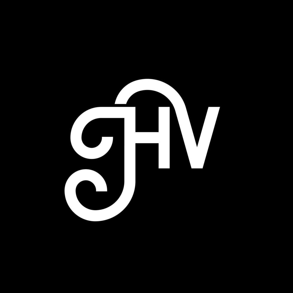 design de logotipo de carta hv em fundo preto. conceito de logotipo de letra de iniciais criativas hv. design de letra hv. Hv design de letra branca sobre fundo preto. hv, logotipo hv vetor