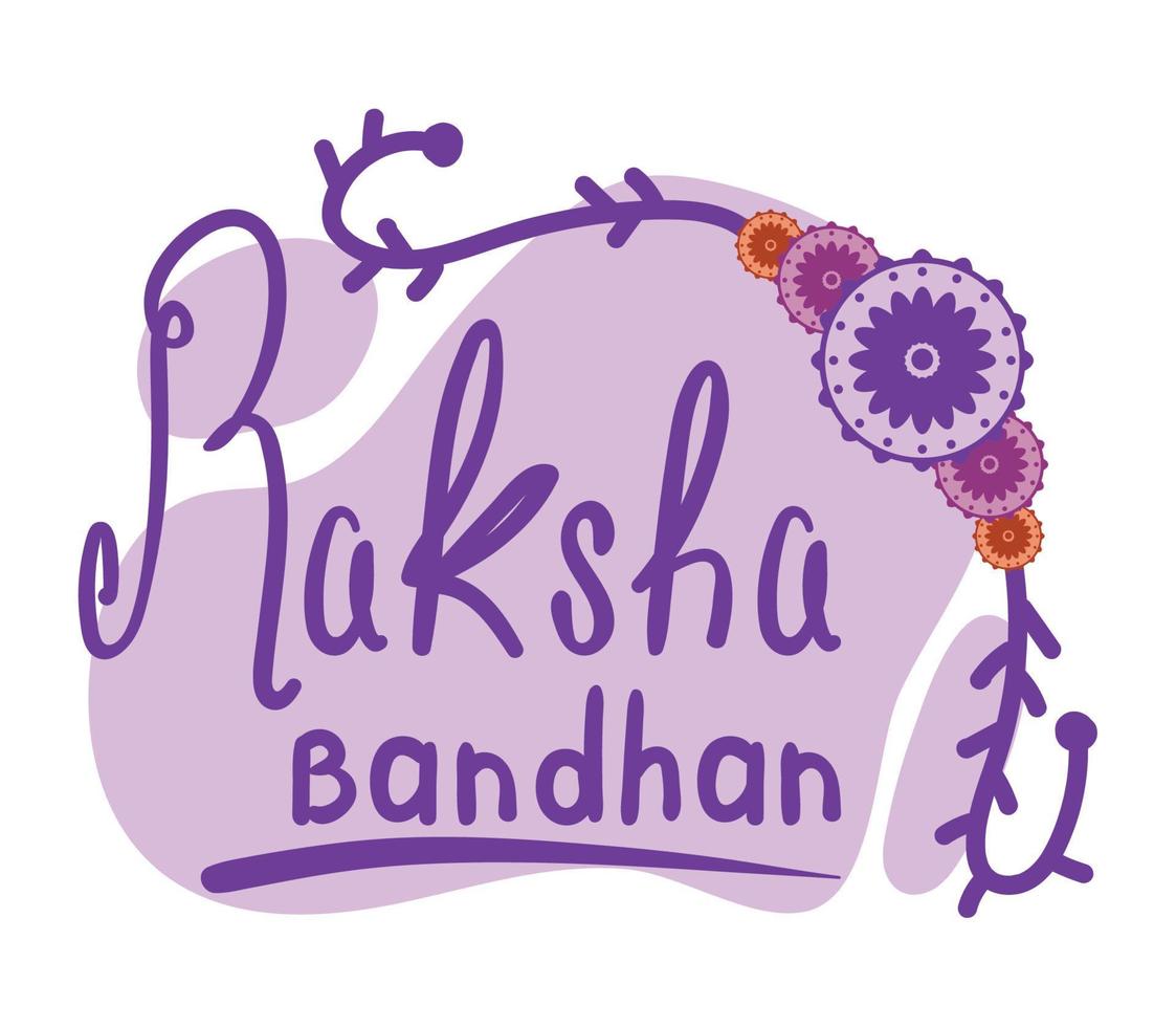 letras roxas de raksha bandhan vetor