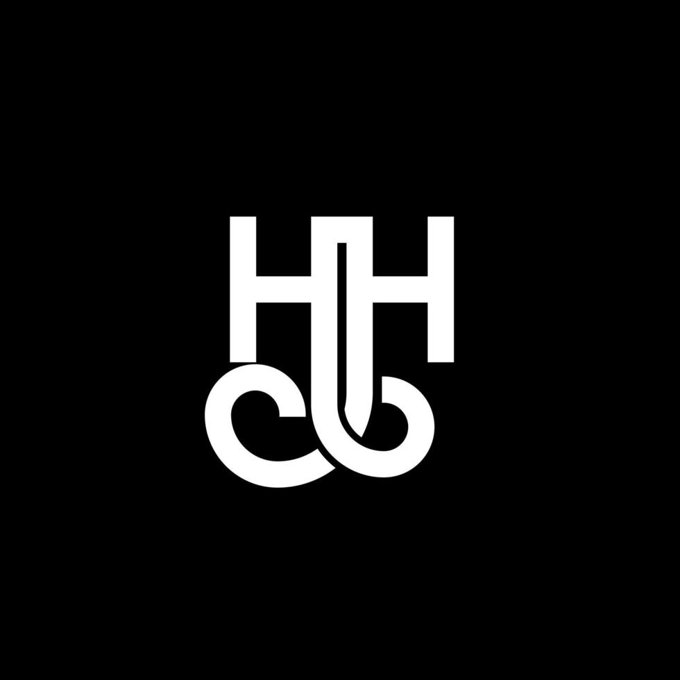 design de logotipo de letra hh em fundo preto. hh conceito de logotipo de letra de iniciais criativas. hh design de letras. hh design de letra branca sobre fundo preto. hh, hh logotipo vetor