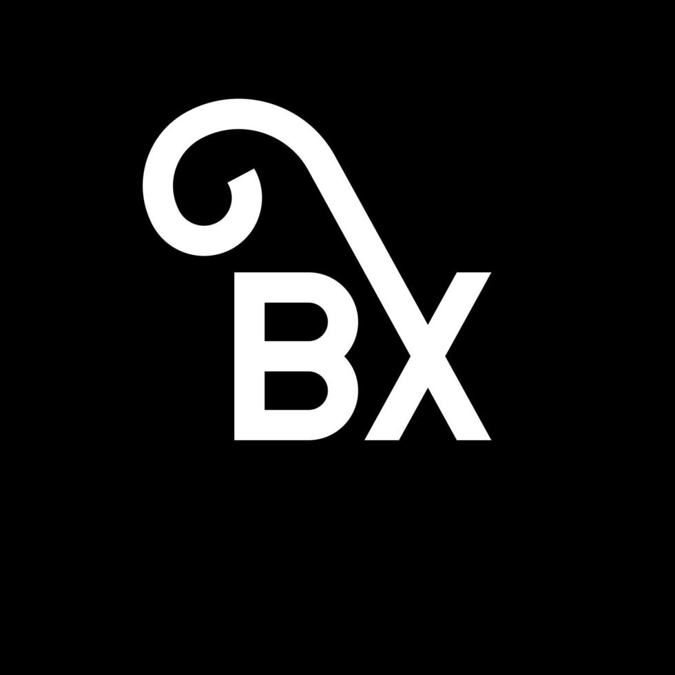 design de logotipo de letra bx em fundo preto. conceito de logotipo de letra de iniciais criativas bx. design de letra bx. bx design de letra branca sobre fundo preto. bx, logotipo bx vetor