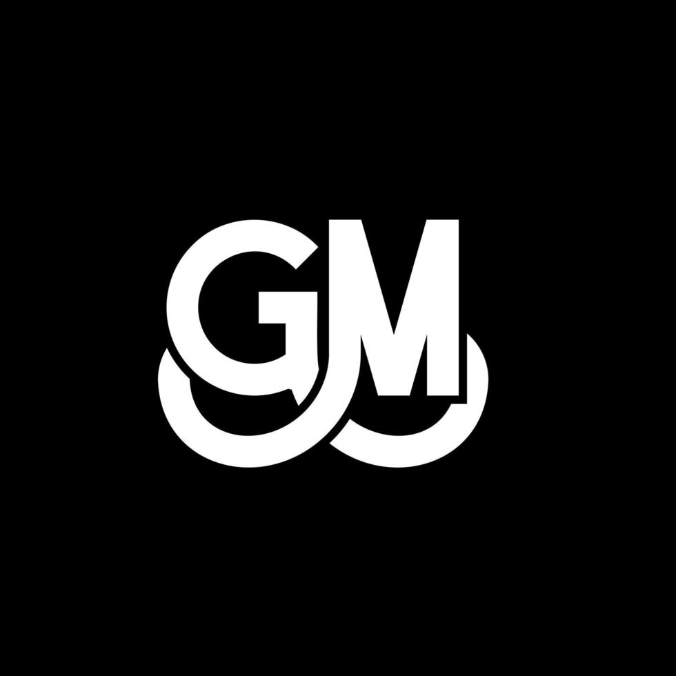 design de logotipo de carta gm em fundo preto. conceito de logotipo de letra de iniciais criativas gm. design de letra gm. gm design de letra branca sobre fundo preto. gm, logotipo gm vetor