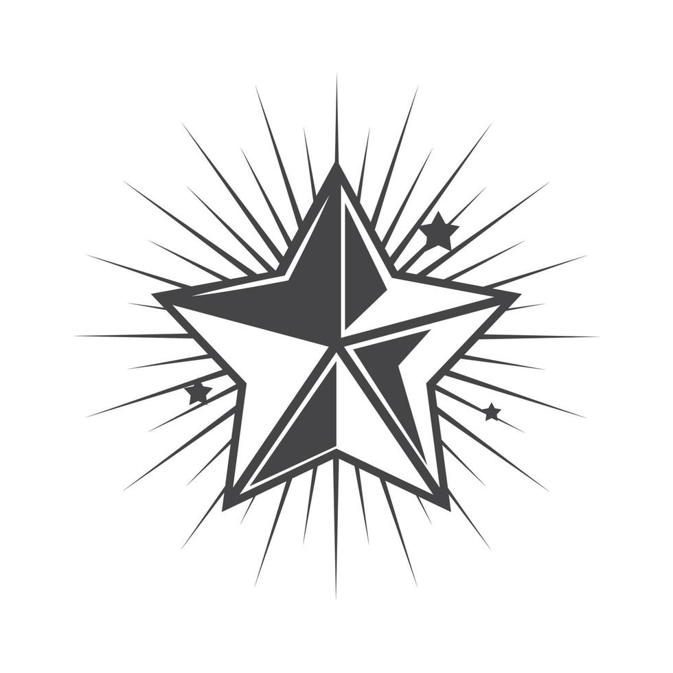 tatuagem estrela brilhante vetor