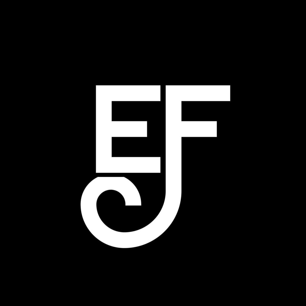 design de logotipo de carta ef em fundo preto. conceito de logotipo de letra de iniciais criativas ef. design de letra ef. ef design de letra branca sobre fundo preto. ef, logo ef vetor