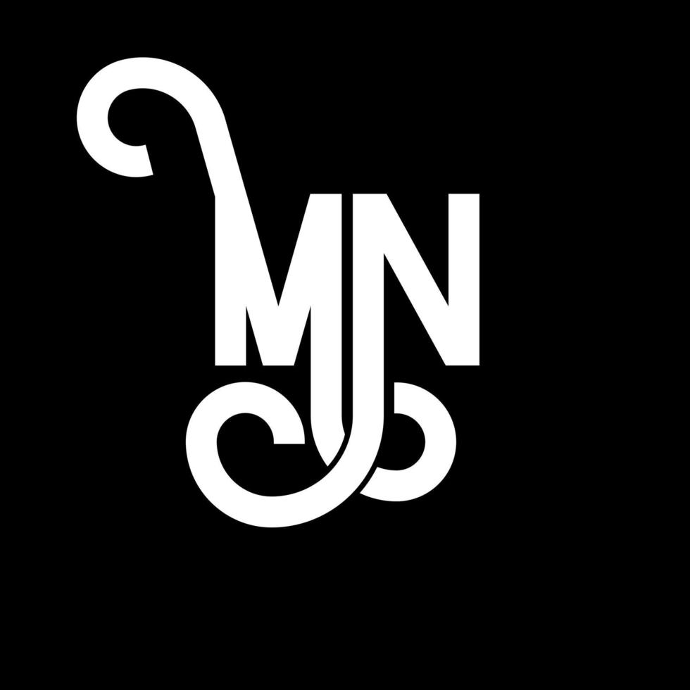 design de logotipo de letra mn. ícone do logotipo de letras iniciais mn. modelo de design de logotipo mínimo de letra abstrata mn. vetor de design de letra mn com cores pretas. logotipo mn