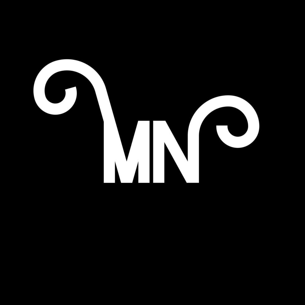 design de logotipo de letra mn. ícone do logotipo de letras iniciais mn. modelo de design de logotipo mínimo de letra abstrata mn. vetor de design de letra mn com cores pretas. logotipo mn