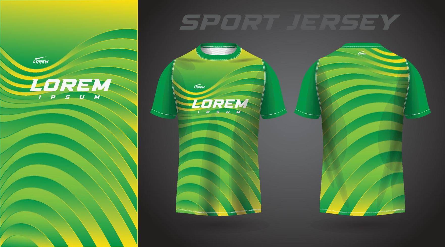 design de camisa esportiva de camisa verde vetor