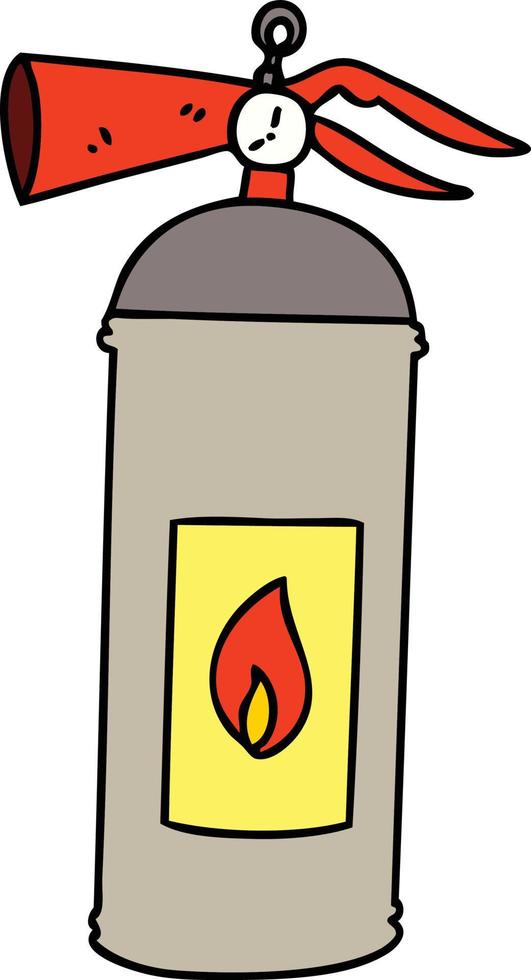 extintor de incêndio de desenho animado desenhado à mão peculiar vetor
