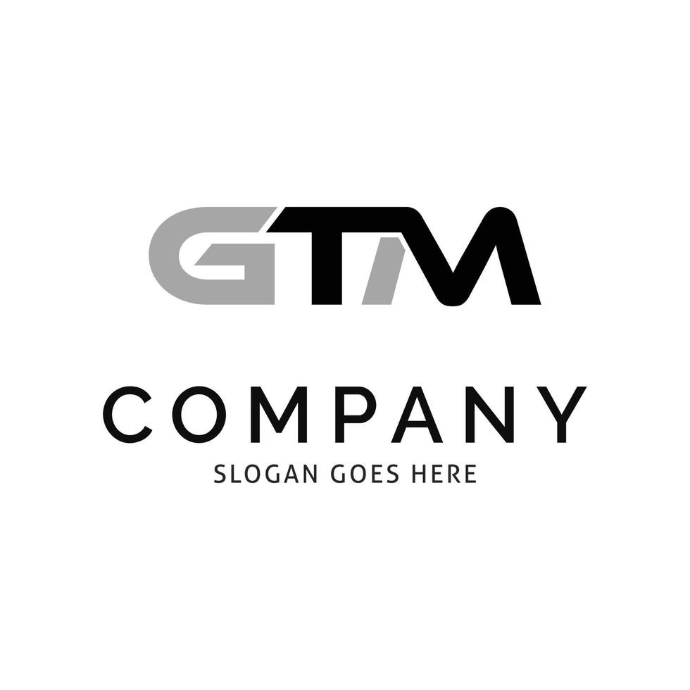 carta inicial gtm ícone vetor logotipo modelo ilustração design