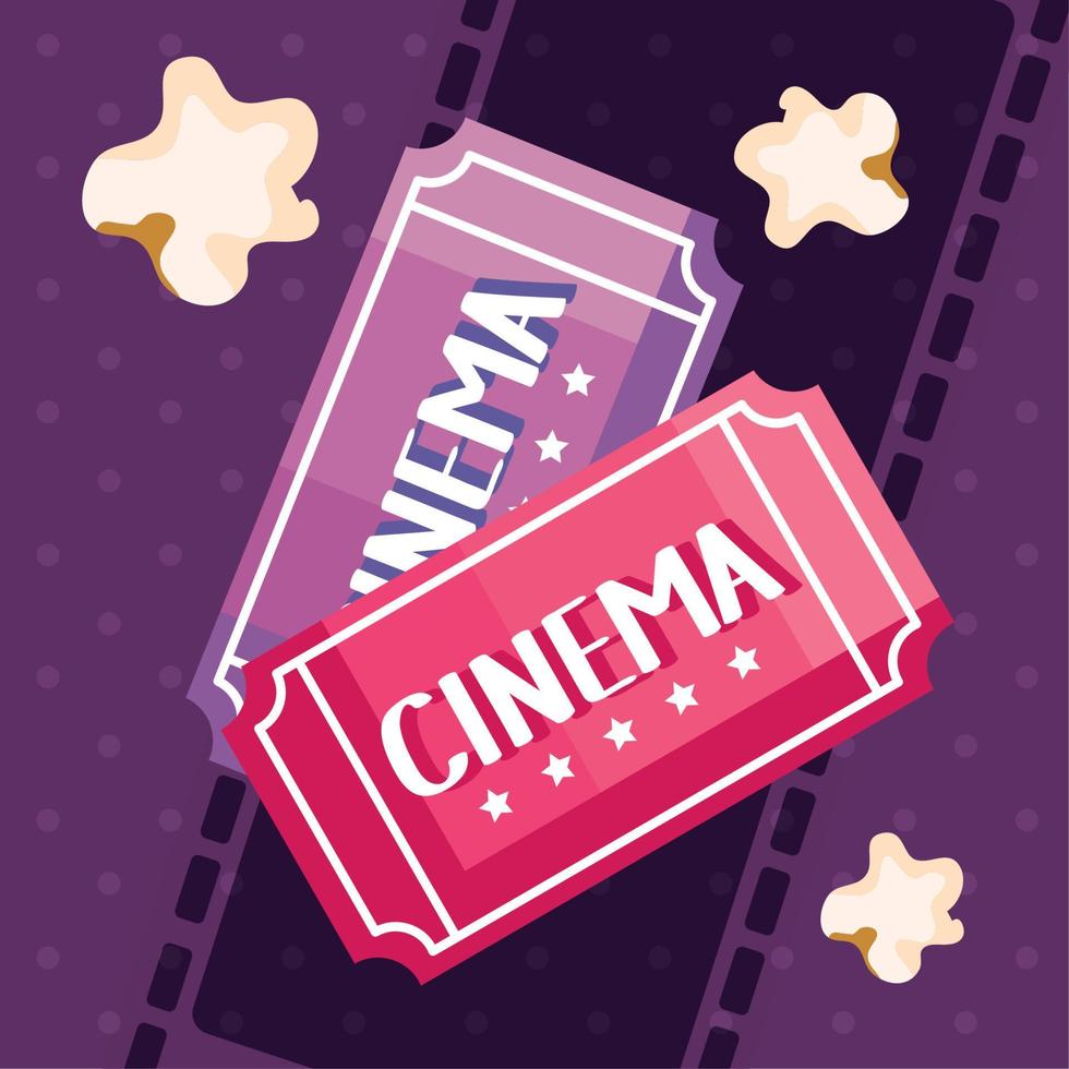 ingressos de cinema e pipoca vetor