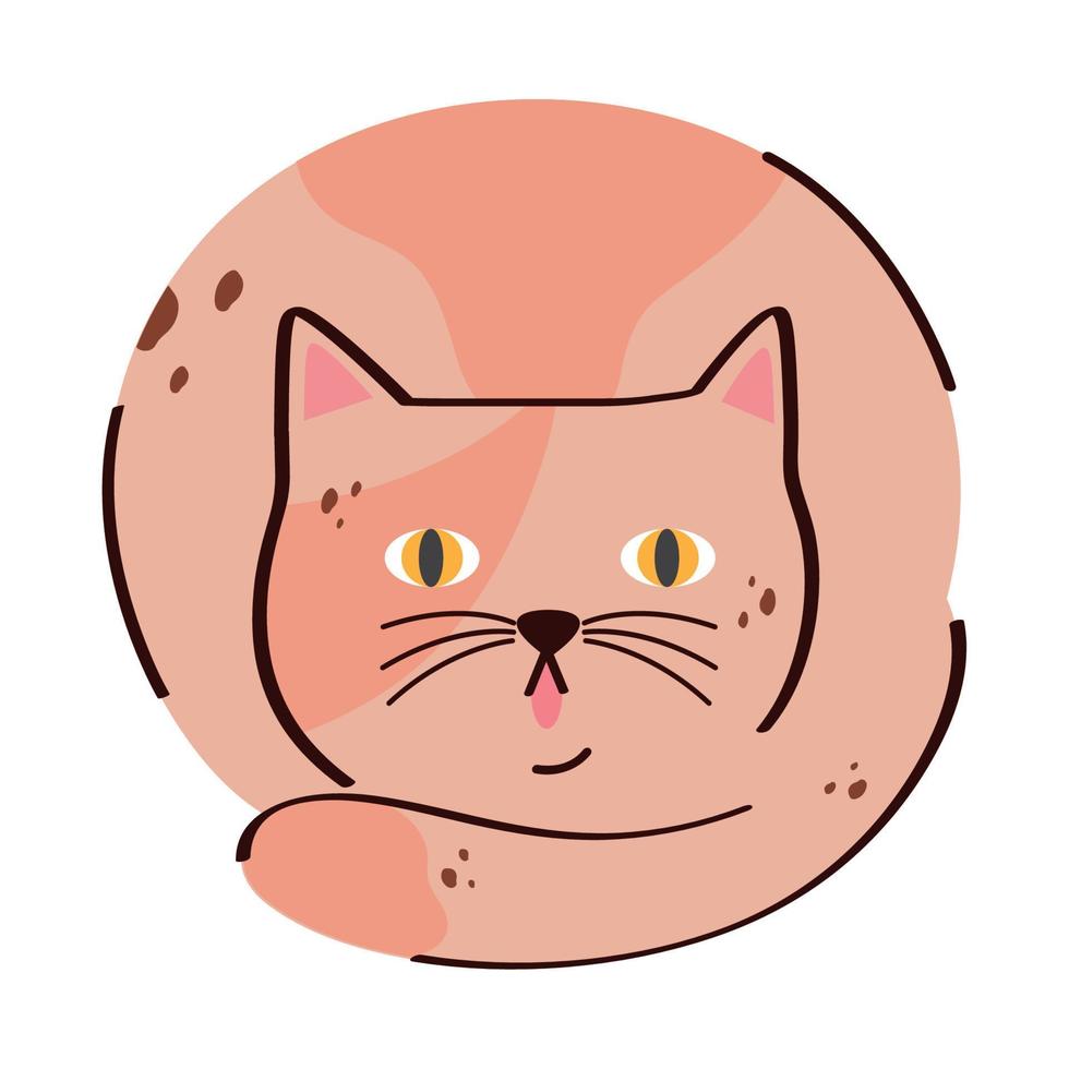 lindo gato rosa de estimação vetor