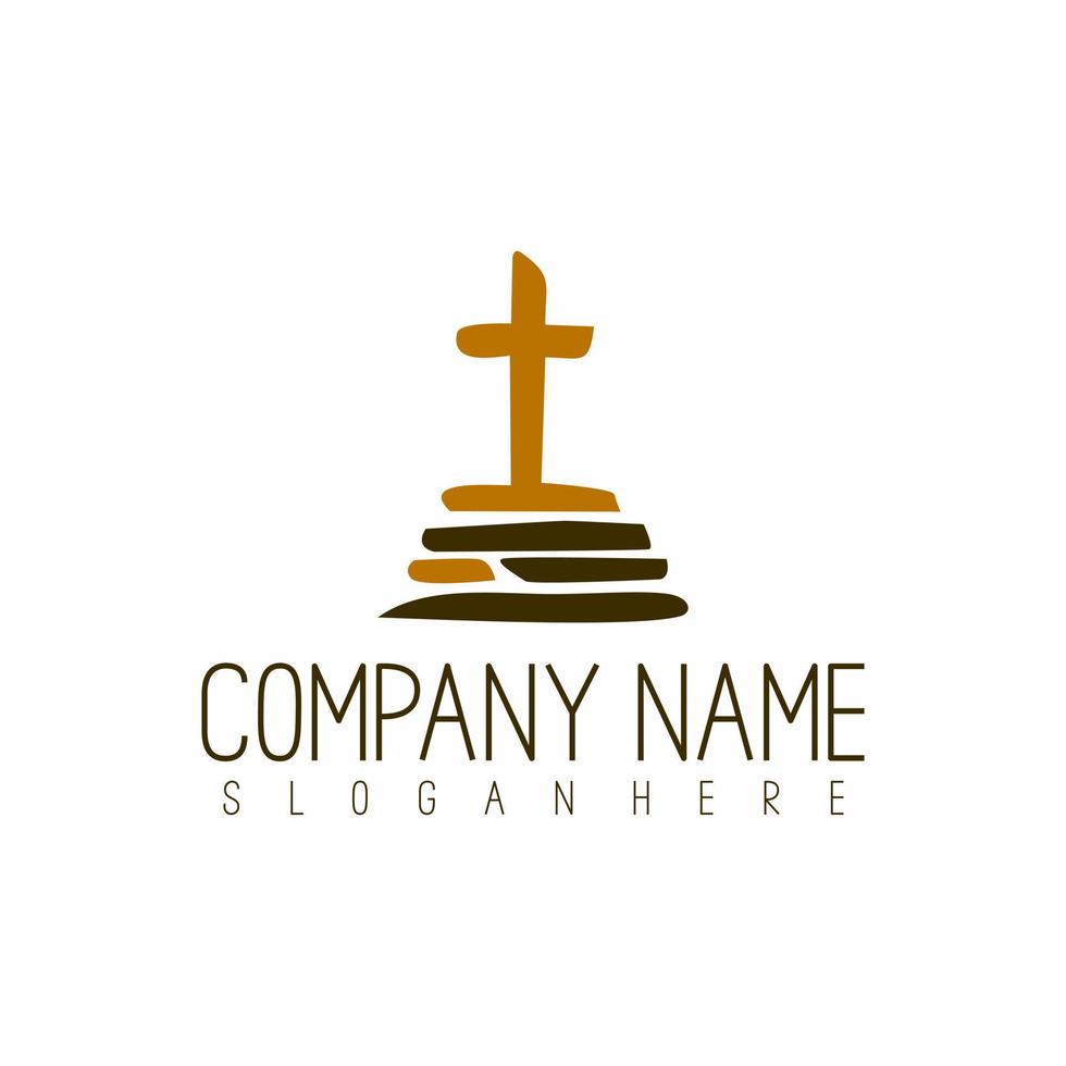 vetor de logotipo de ilustração da igreja cristã