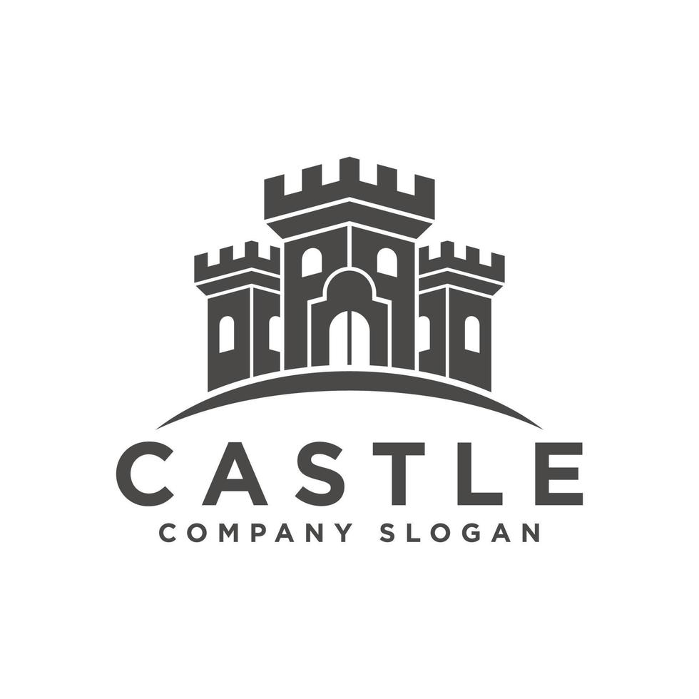 modelo de design de logotipo de castelo vetor