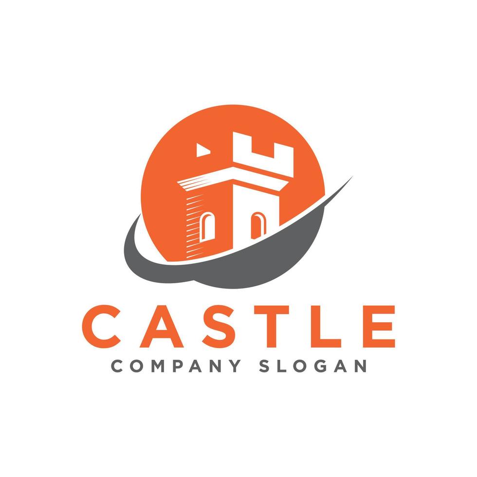 modelo de design de logotipo de castelo vetor