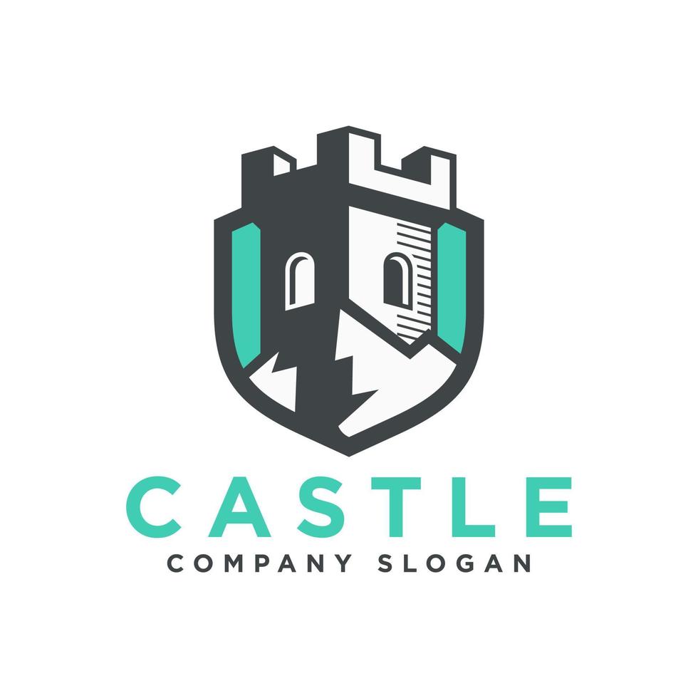 modelo de design de logotipo de castelo vetor