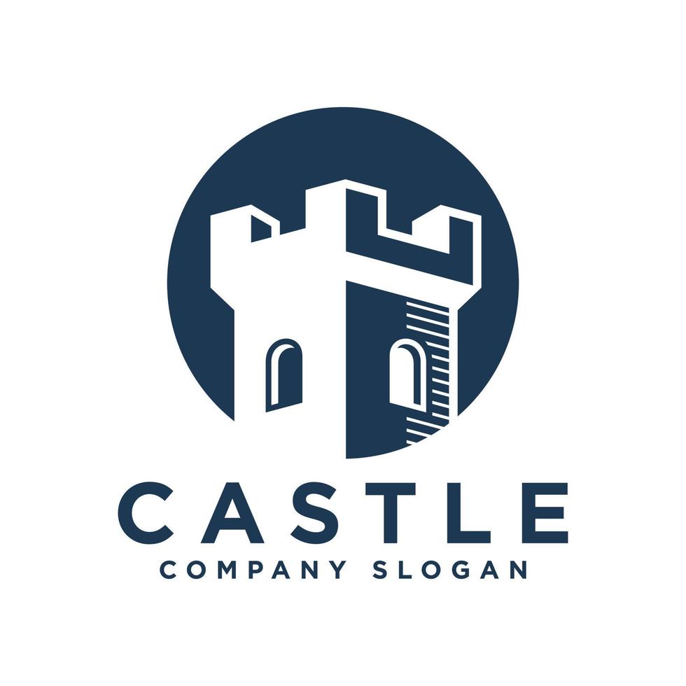 modelo de design de logotipo de castelo vetor
