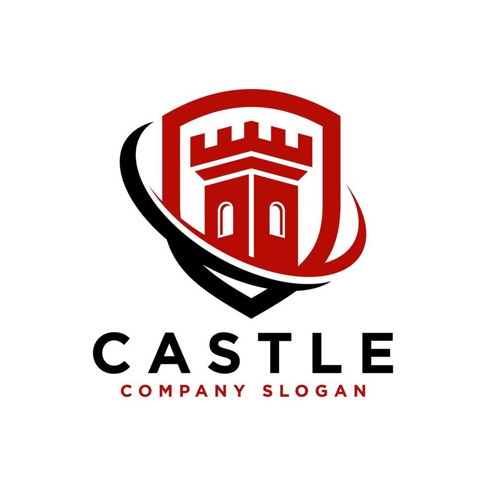 modelo de design de logotipo de castelo vetor