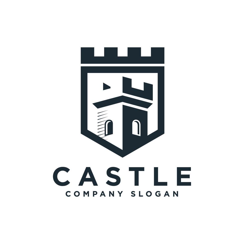 modelo de design de logotipo de castelo vetor