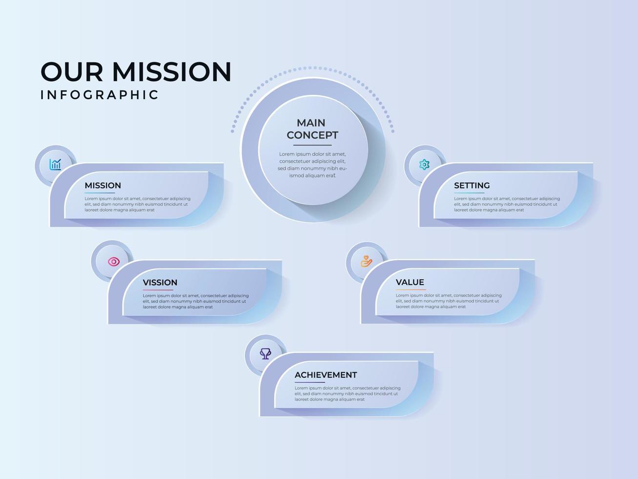 modelo de design de vetor 3d abstrato de infográficos de apresentação de negócios pode ser usado para layout de fluxo de trabalho, diagrama, relatório anual, web design, banner criativo, vetor de rótulo